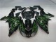 Affordable 2006-2007 Black Green Flame Kawasaki ZX10R Motorcycle Fairing