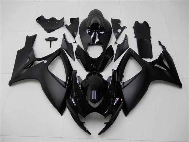 Affordable 2006-2007 Matte Black Suzuki GSXR 600/750 Bike Fairings