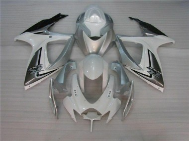 Affordable 2006-2007 White Silver Suzuki GSXR 600/750 Motorcycle Fairing