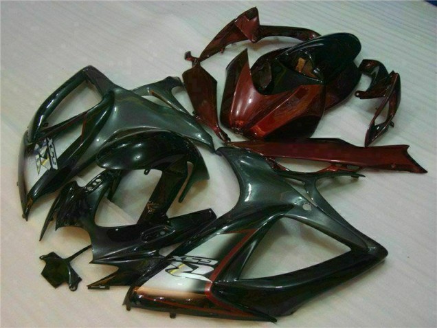 Affordable 2006-2007 Black Red Suzuki GSXR 600/750 Motorcycle Fairings