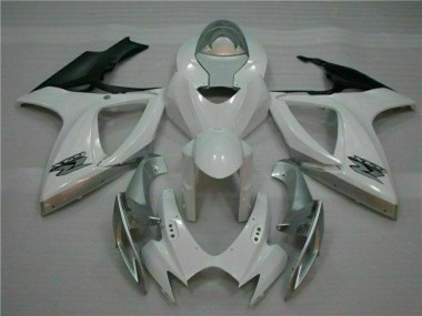 Affordable 2006-2007 White Silver Suzuki GSXR 600/750 Motorcycle Fairing Kit