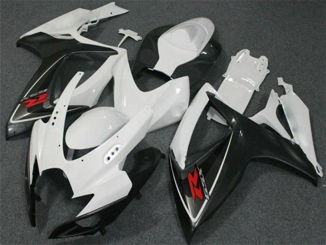 Affordable 2006-2007 White Suzuki GSXR 600/750 Motorcycle Fairing Kits