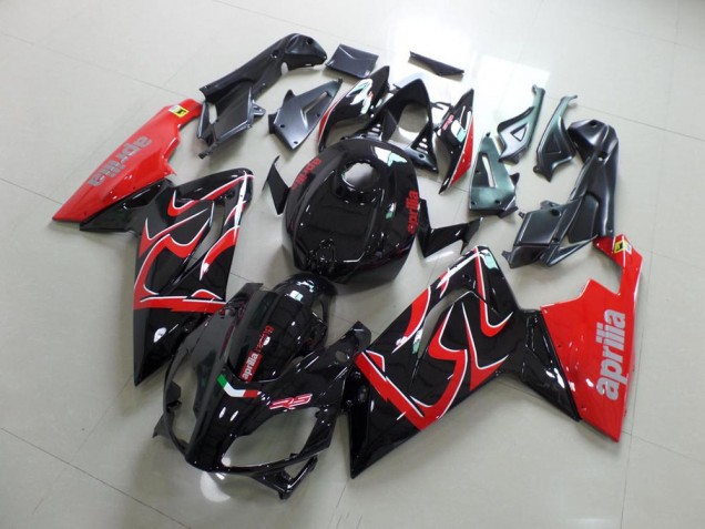 Affordable 2006-2011 Black and Red Aprilia RS125 Motor Fairings