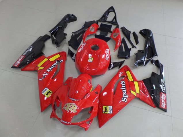 Affordable 2006-2011 Red and Black Aprilia RS125 Motorcycle Fairing Kit