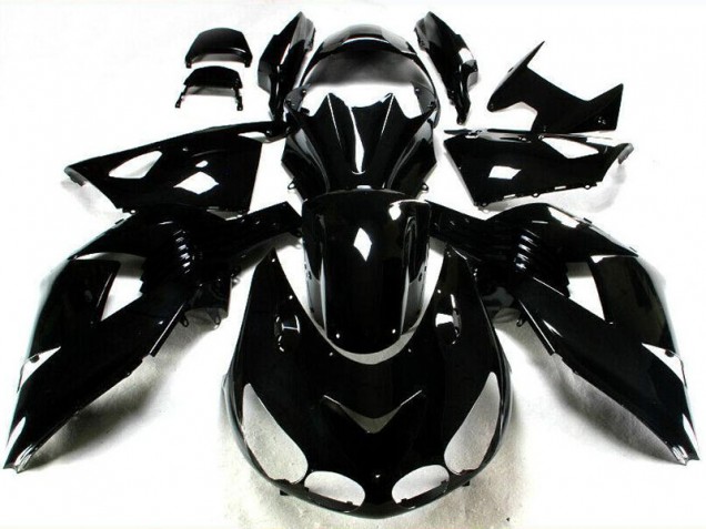 Affordable 2006-2011 Glossy Black Kawasaki ZX14R ZZR1400 Motorbike Fairing