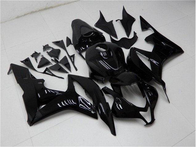 Affordable 2007-2008 Glossy Black Honda CBR600RR Bike Fairings