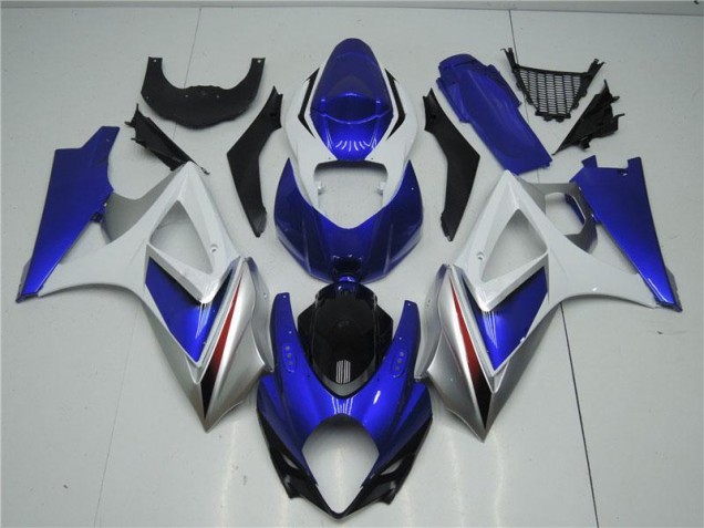 Affordable 2007-2008 Blue White Suzuki GSXR 1000 K7 Motorcycle Fairings