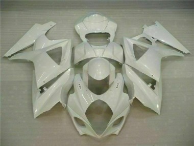 Affordable 2007-2008 White Suzuki GSXR 1000 K7 Motorcycle Fairing