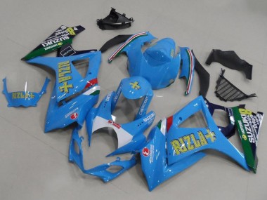 Affordable 2007-2008 Light Blue Rizla Suzuki GSXR 1000 K7 Motorcycle Fairings Kit