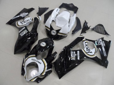 Affordable 2007-2008 Black Lucky Strike Suzuki GSXR 1000 K7 Bike Fairings