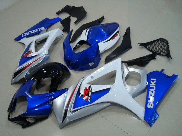 Affordable 2007-2008 White Blue Suzuki GSXR 1000 K7 Motor Fairings