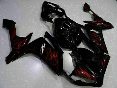 Affordable 2007-2008 Black Yamaha YZF R1 Motorcylce Fairings