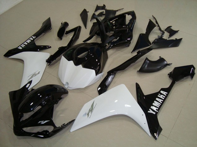 Affordable 2007-2008 Black White Gold Yamaha YZF R1 Replacement Fairings