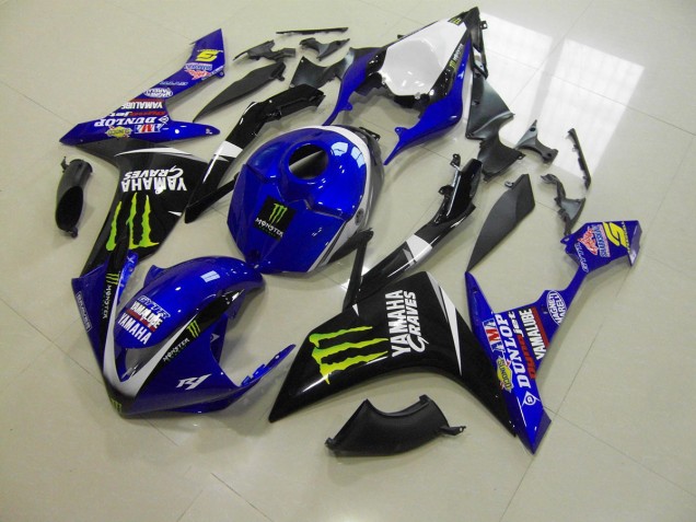 Affordable 2007-2008 Blue Monster Yamaha YZF R1 Motorcylce Fairings