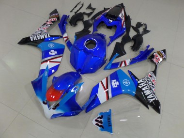 Affordable 2007-2008 Blue White Black Stickers Yamaha YZF R1 Motorcycle Fairing