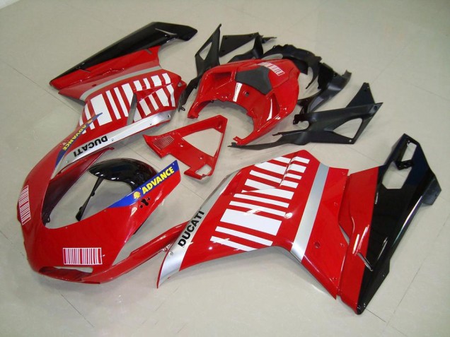 Affordable 2007-2014 Red White Ducati 848 1098 1198 Motorcylce Fairings