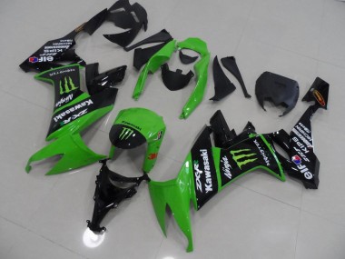 Affordable 2008-2010 Green and Black Monster Kawasaki ZX10R Motorbike Fairing