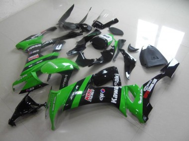 Affordable 2008-2010 Green Black Kick Kawasaki ZX10R Replacement Motorcycle Fairings