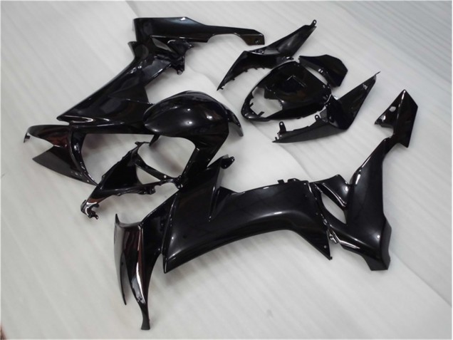 Affordable 2008-2010 Glossy Black Kawasaki ZX10R Motorcycle Fairing Kit