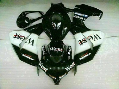 Affordable 2008-2011 White Black West Honda CBR1000RR Motorbike Fairing Kits & Plastics