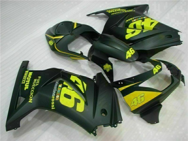 Affordable 2008-2012 Black Yellow 46 Kawasaki EX250 Motorcycle Fairings Kit