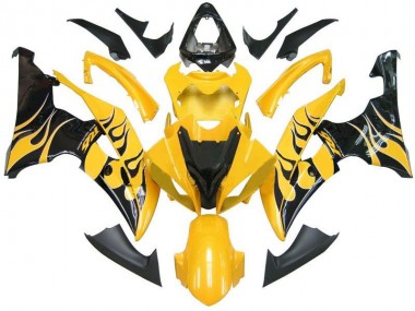 Affordable 2008-2016 Yellow Black Flame R6 Yamaha YZF R6 Replacement Motorcycle Fairings