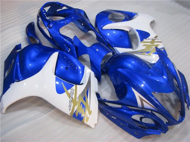 Affordable 2008-2019 Blue White Suzuki GSXR 1300 Hayabusa Motorcyle Fairings