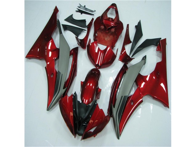 Affordable 2008-2016 Red Grey Yamaha YZF R6 Motorcycle Fairings Kits