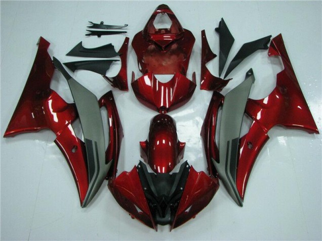 Affordable 2008-2016 Red Grey Yamaha YZF R6 Motorcycle Fairings Kits