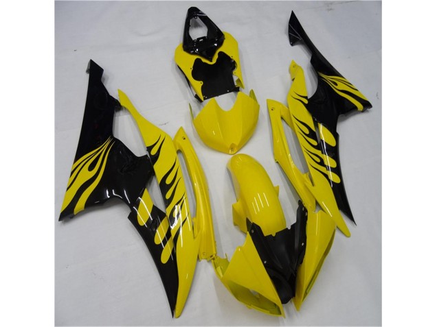 Affordable 2008-2016 Yellow Black Yamaha YZF R6 Motorcycle Replacement Fairings