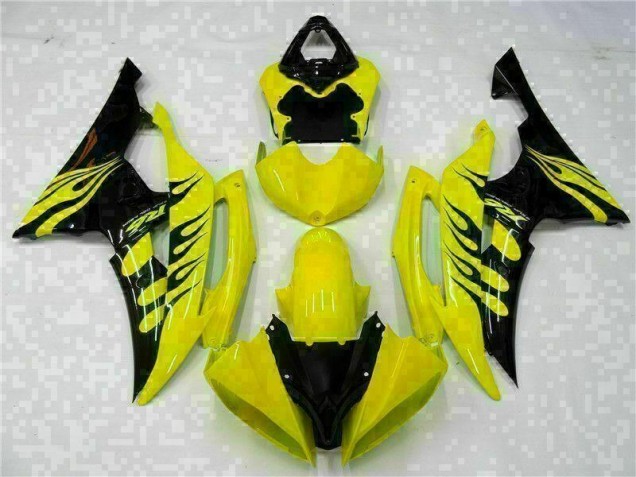 Affordable 2008-2016 Yellow Black Yamaha YZF R6 Motorcycle Fairing Kits