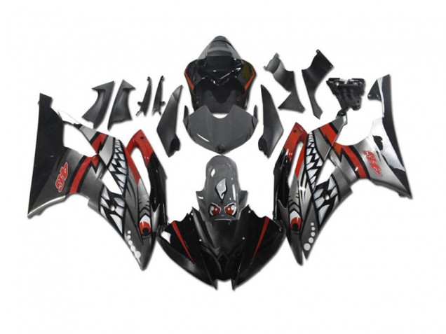 Affordable 2008-2016 Grey Red Shark Yamaha YZF R6 Motorbike Fairing