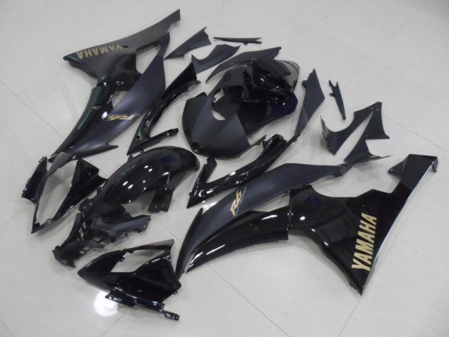 Affordable 2008-2016 Black with Gold Sticker Yamaha YZF R6 Replacement Motorcycle Fairings