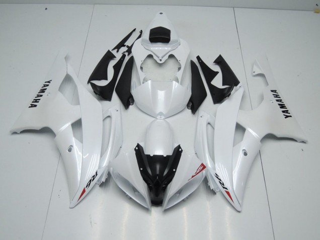 Affordable 2008-2016 Pearl White and Red Sticker Yamaha YZF R6 Motorcycle Fairings Kits