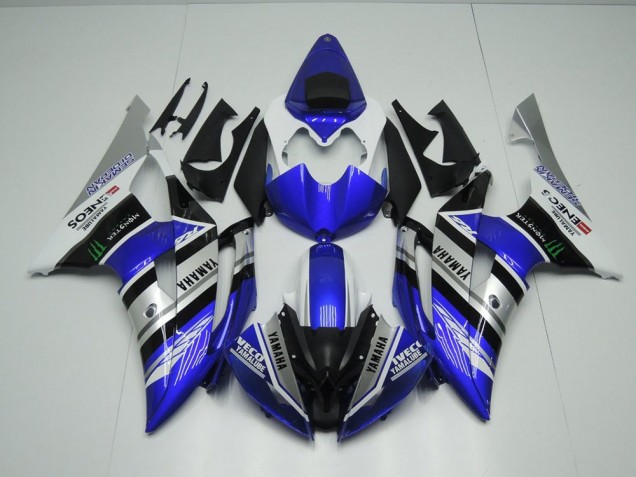 Affordable 2008-2016 Blue White ENEOS Monster Yamaha YZF R6 Motorcycle Fairings Kit