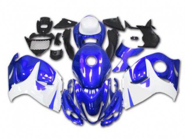 Affordable 2008-2019 Blue White Suzuki GSXR 1300 Hayabusa Motorcycle Replacement Fairings