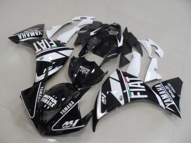 Affordable 2009-2011 Black White Fiat Yamaha YZF R1 Bike Fairings