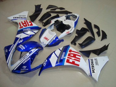 Affordable 2009-2011 Blue White Fiat Yamaha YZF R1 Replacement Motorcycle Fairings