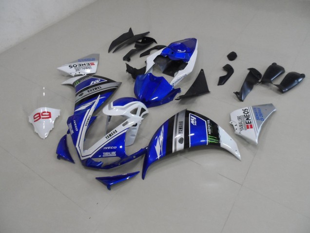 Affordable 2009-2011 Blue White Yamaha YZF R1 Bike Fairing Kit