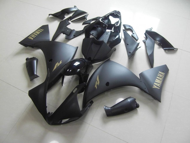 Affordable 2009-2011 Matte Black Gold Sticker Yamaha YZF R1 Motorcycle Fairings Kits