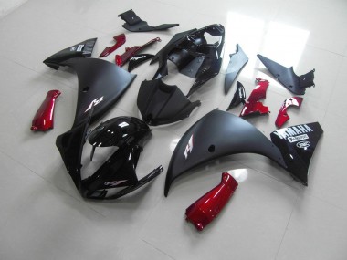 Affordable 2009-2011 Matte Black Red Yamaha YZF R1 Motorcycle Replacement Fairings