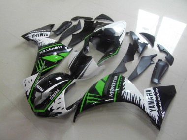 Affordable 2009-2011 White Green Monster Yamaha YZF R1 Motorcycle Fairings Kit