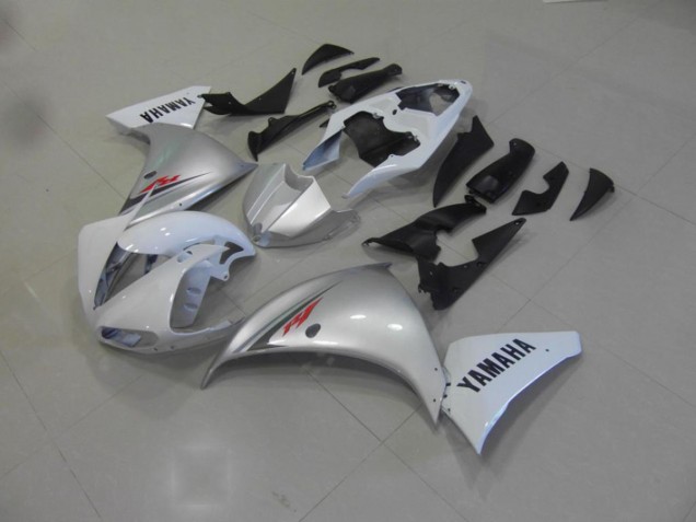 Affordable 2009-2011 White Silver Yamaha YZF R1 Motorcycle Fairing Kit