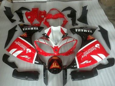 Affordable 2009-2011 Red White and Black Graphic Yamaha YZF R1 Motorbike Fairing