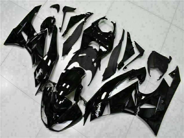 Affordable 2009-2012 Black White Ninja Kawasaki ZX6R Replacement Fairings