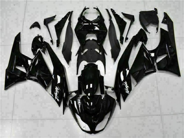 Affordable 2009-2012 Black White Ninja Kawasaki ZX6R Replacement Fairings