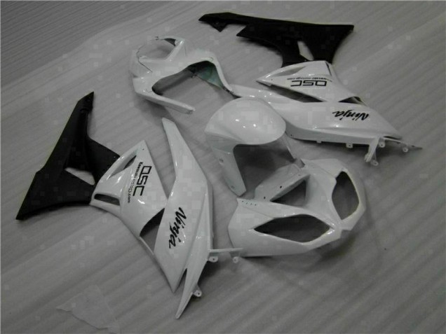 Affordable 2009-2012 White Black Ninja Kawasaki ZX6R Motorbike Fairings