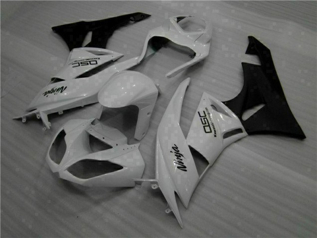 Affordable 2009-2012 White Black Ninja Kawasaki ZX6R Motorbike Fairings