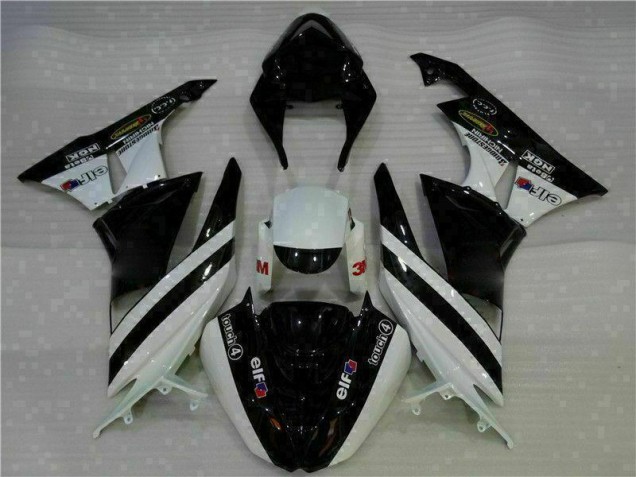 Affordable 2009-2012 Black White 3M Touch4 Kawasaki ZX6R Motorcycle Fairing Kits