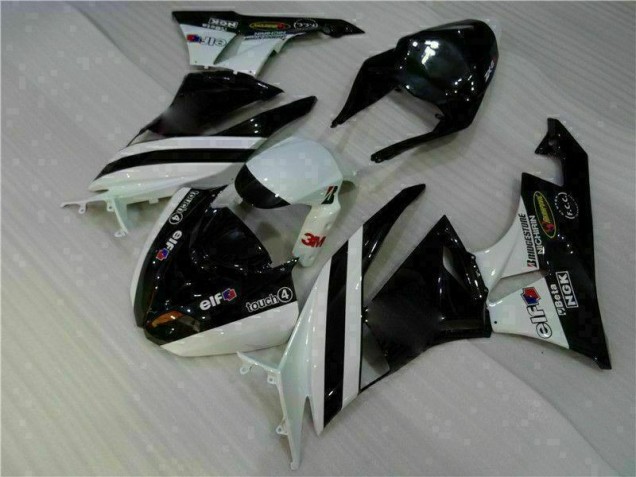 Affordable 2009-2012 Black White 3M Touch4 Kawasaki ZX6R Motorcycle Fairing Kits